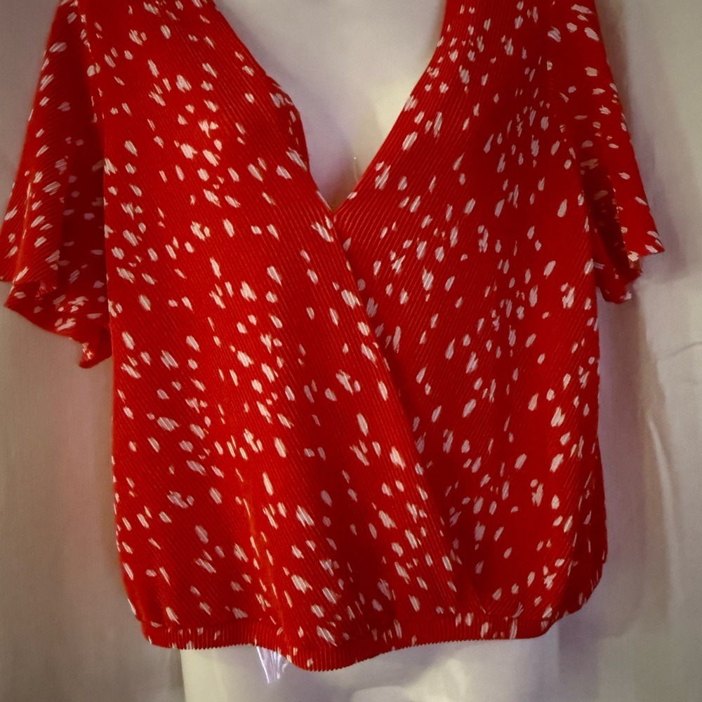 Astr Red and White Blouse